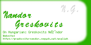 nandor greskovits business card